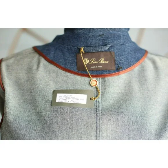 $4,100 Loro Piana Cedric Stretch Cotton/Elastane Denim Coat Size 42 NWT